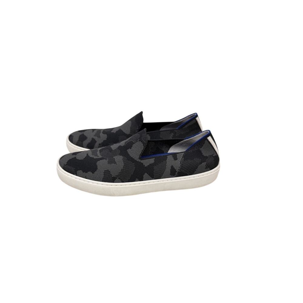 Rothy's Shoes Original Slip On Shoes Black Gray Camo Sneakers Size Women's 9.5
